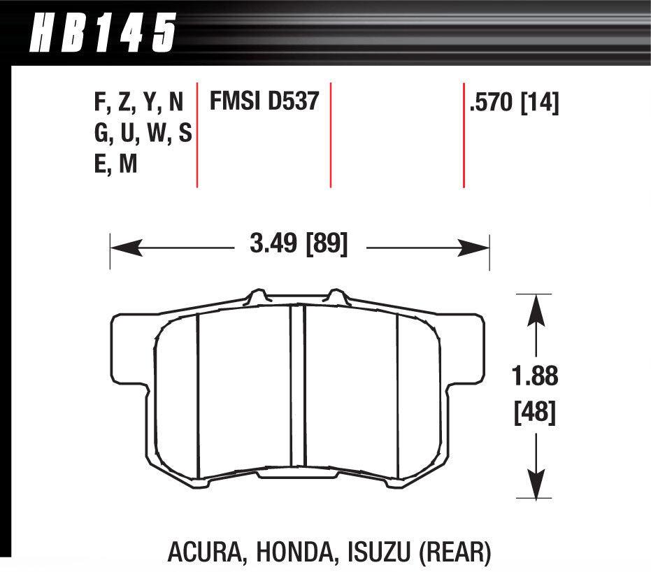 Street Brake Pads Rear Honda HP Plus - Burlile Performance Products