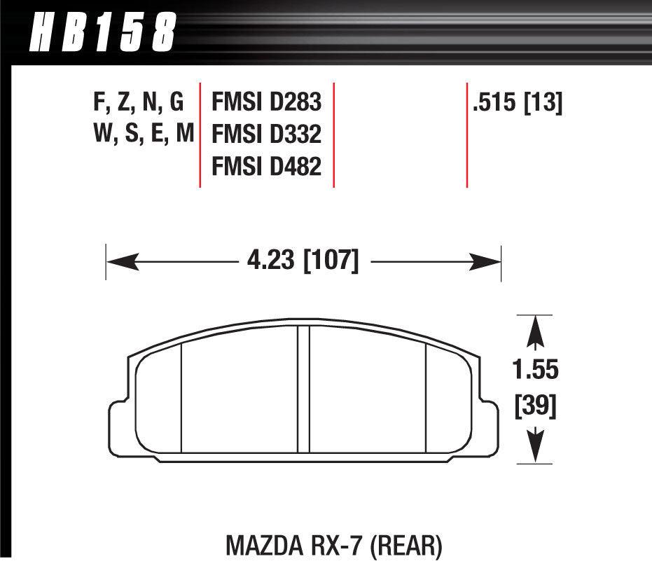Street Brake Pads Rear Mazda RX-7 HPS - Burlile Performance Products