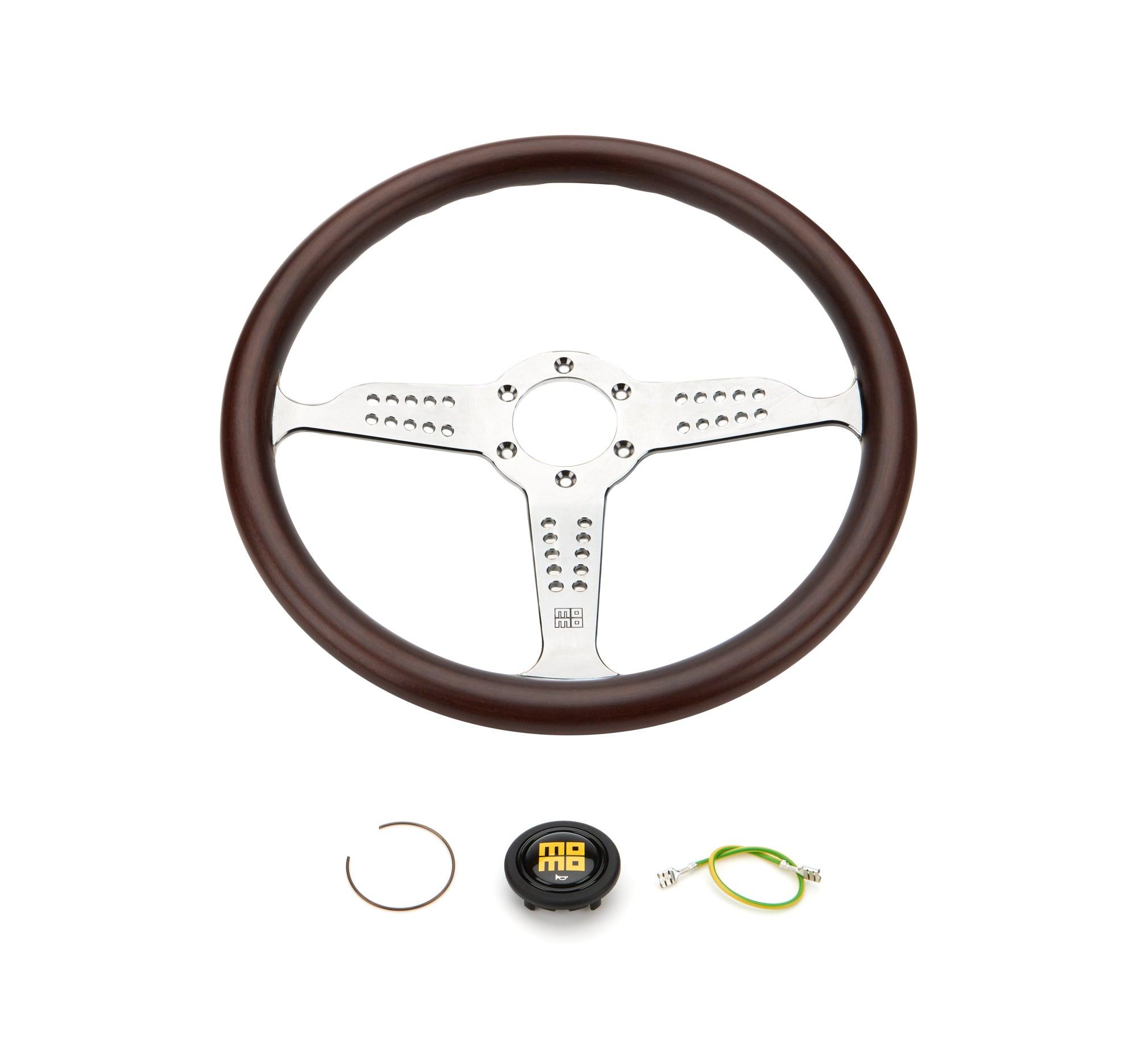 Super Grand Prix Steerin g Wheel Wood/Pol. Silver - Burlile Performance Products