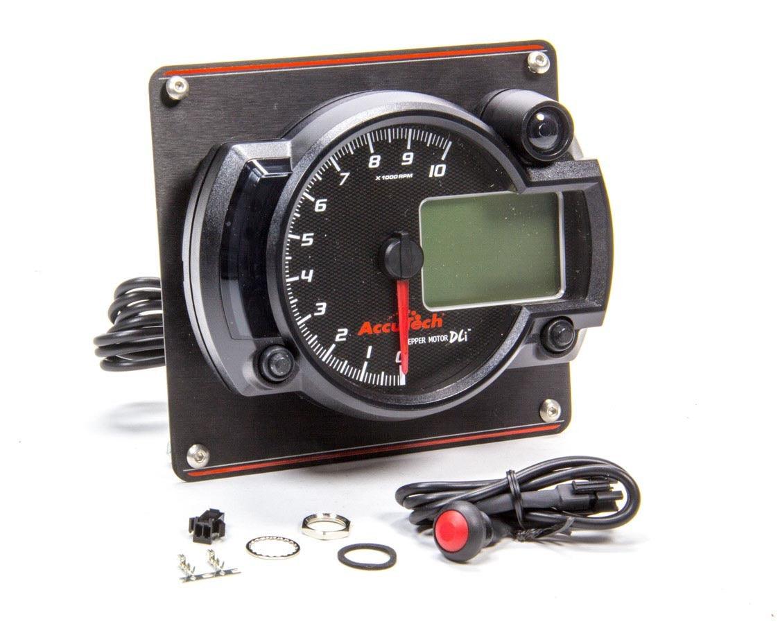 Tach 4in Data Logging Blk w/Blk Alum Panel - Burlile Performance Products