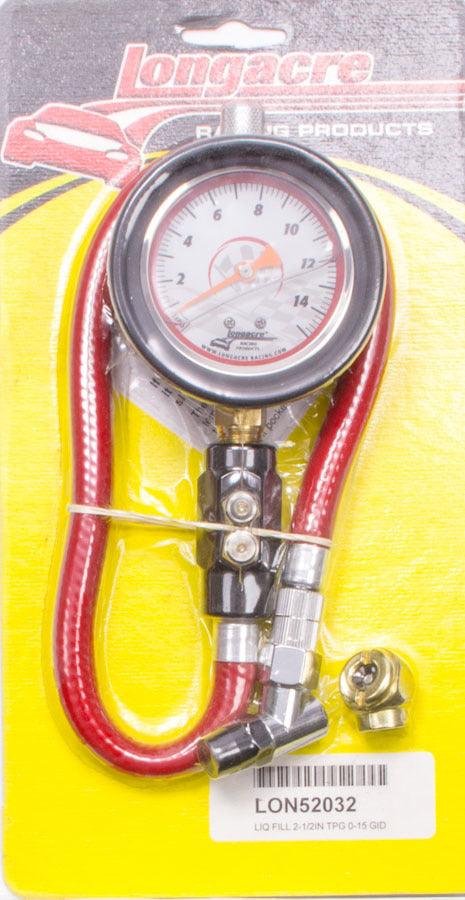 Tire Gauge 0-15PSI 2.5in GID Dual Bleed - Burlile Performance Products