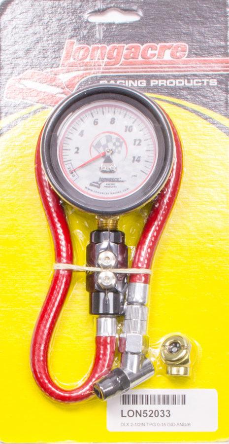 Tire Gauge 0-15PSI 2.5in GID Dual Bleed Deluxe - Burlile Performance Products