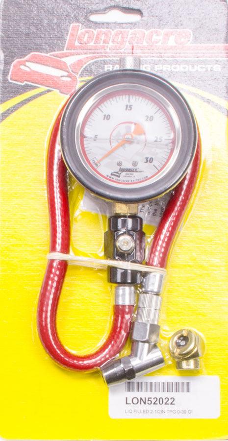 Tire Gauge 0-30PSI 2.5in GID Liquid Filled - Burlile Performance Products