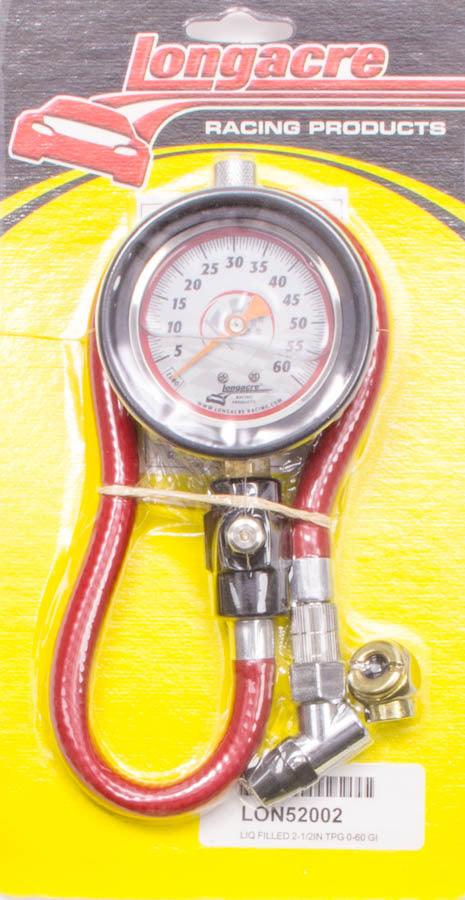 Tire Gauge 0-60PSI 2.5in GID Liquid Filled - Burlile Performance Products