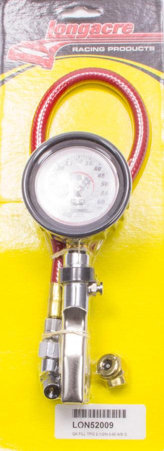 Tire Gauge 0-60PSI 2.5in GID Quick Fill Deluxe - Burlile Performance Products