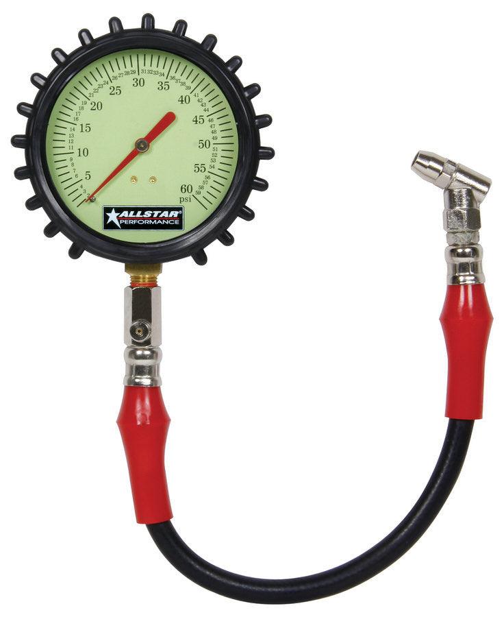 Tire Pressure Gauge 0-60 PSI 4in Glow - Burlile Performance Products