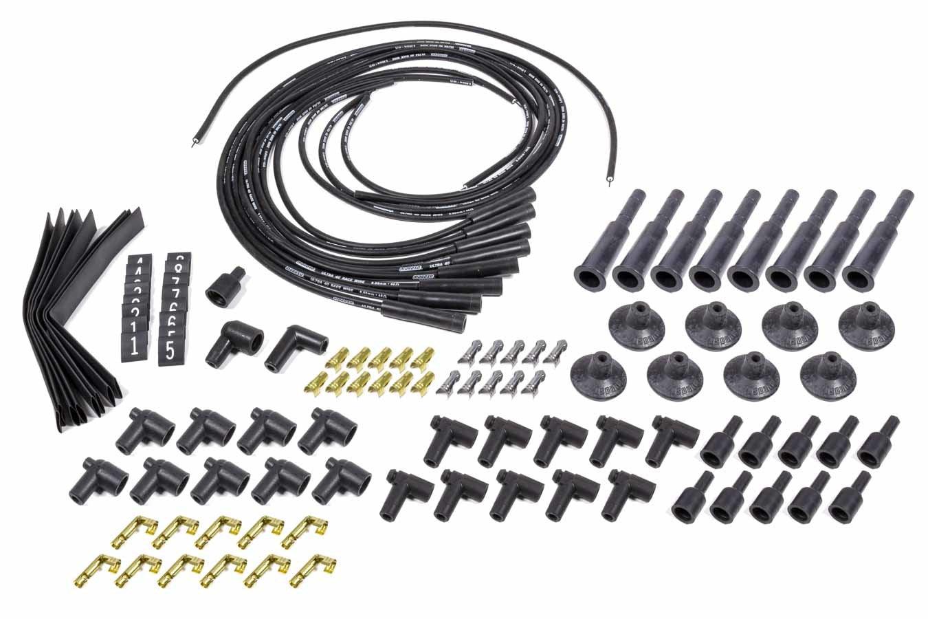 Ultra 40 Plug Wire Set Hemi Style Black - Burlile Performance Products