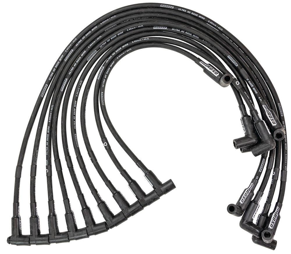 Ultra 40 Plug Wire Set SBC Sprint Car Black - Burlile Performance Products