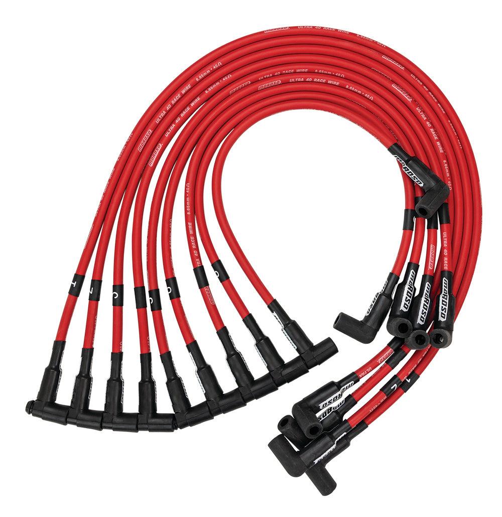Ultra 40 Plug Wire Set SBC Sprint Car Red - Burlile Performance Products