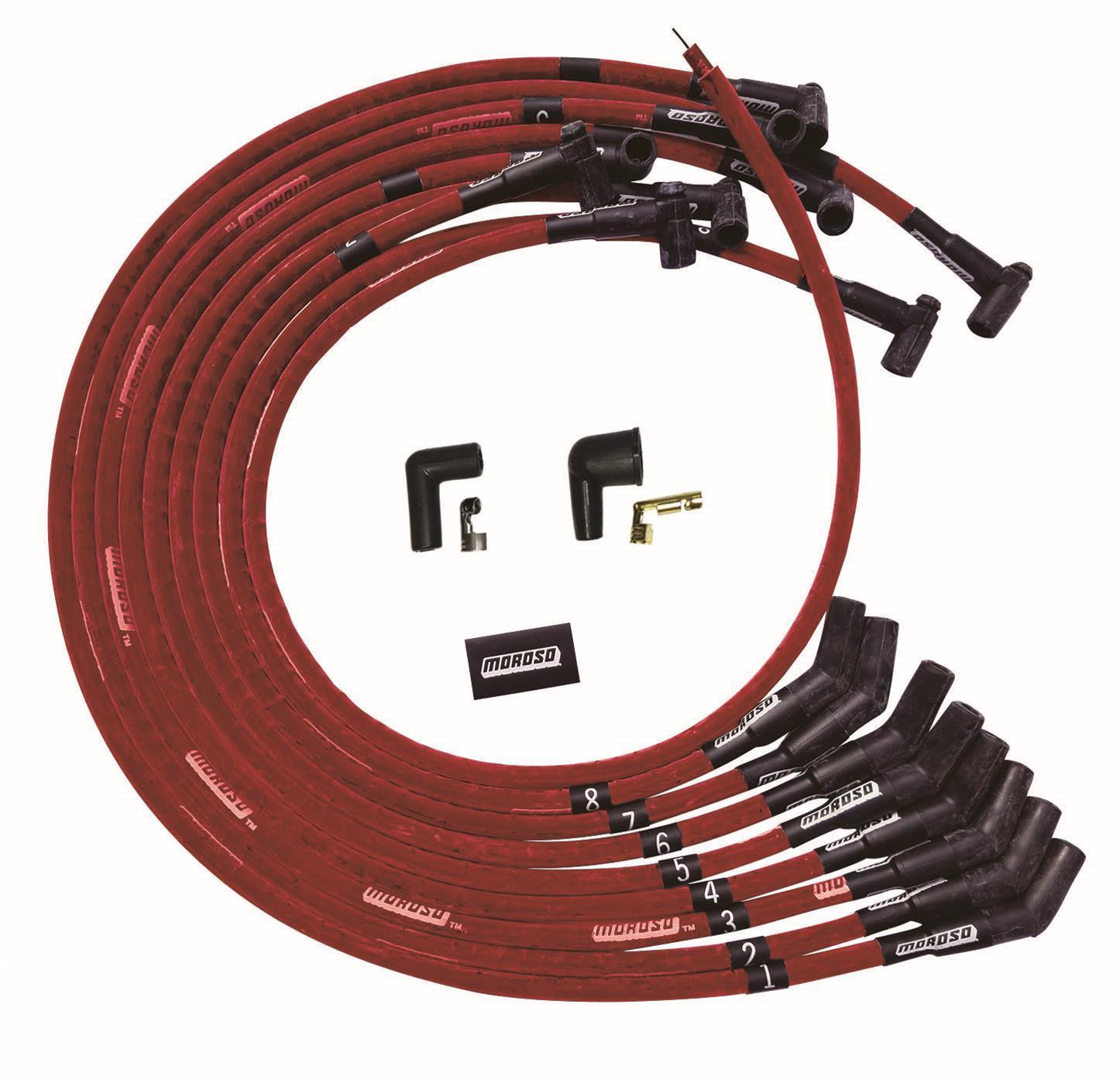 Ultra Plug Wire Set BBC Under V/C Red - Burlile Performance Products