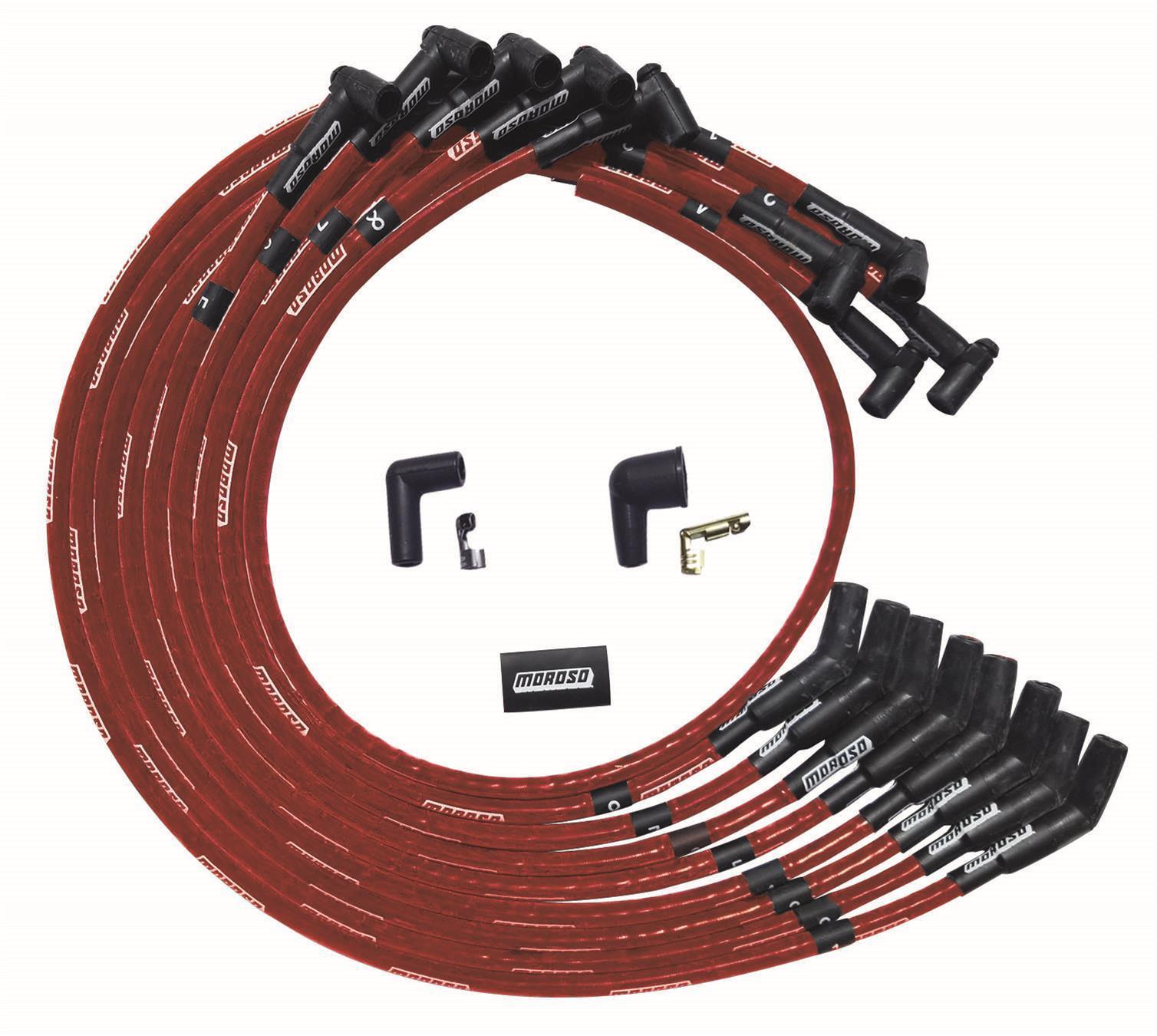 Ultra Plug Wire Set SBC Under V/C Red - Burlile Performance Products