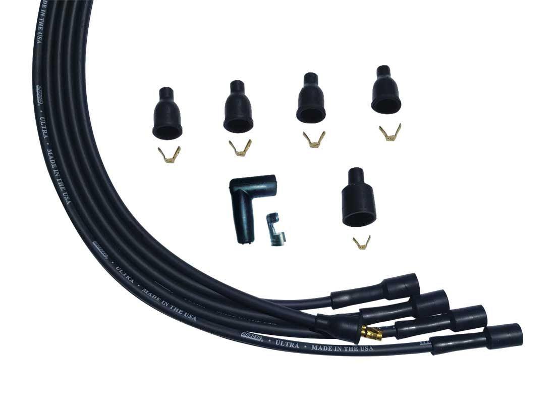 Ultra Plug Wire Set Universal 4-Cyl Black - Burlile Performance Products