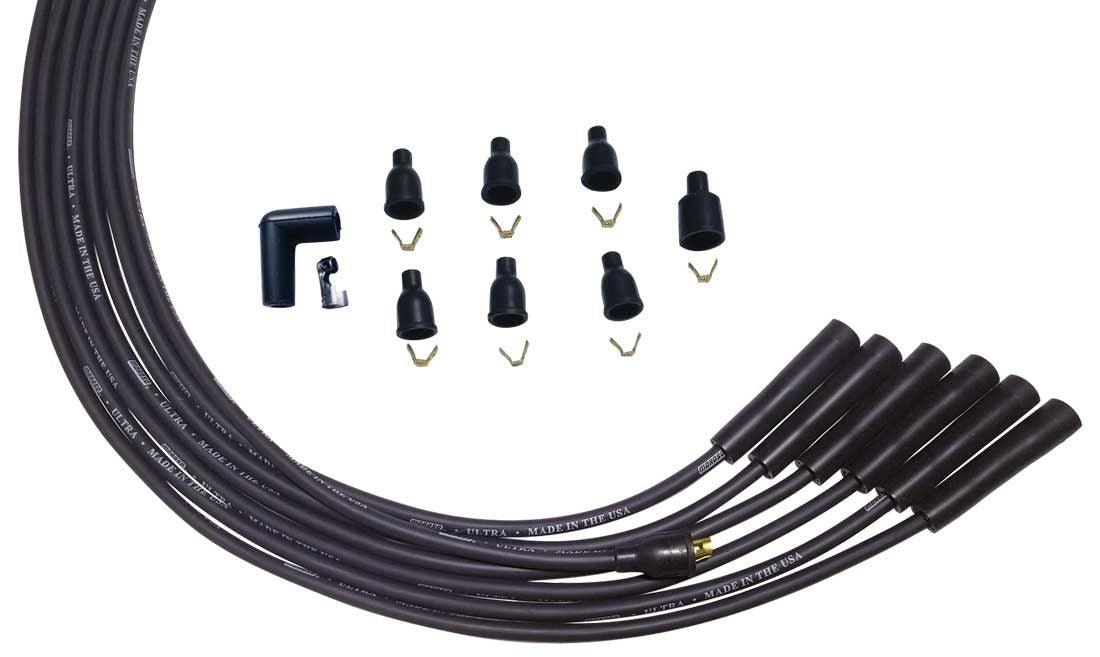 Ultra Plug Wire Set Universal 6-Cyl Black - Burlile Performance Products