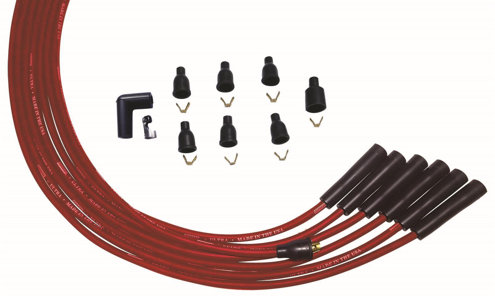 Ultra Plug Wire Set Universal 6-Cyl Red - Burlile Performance Products