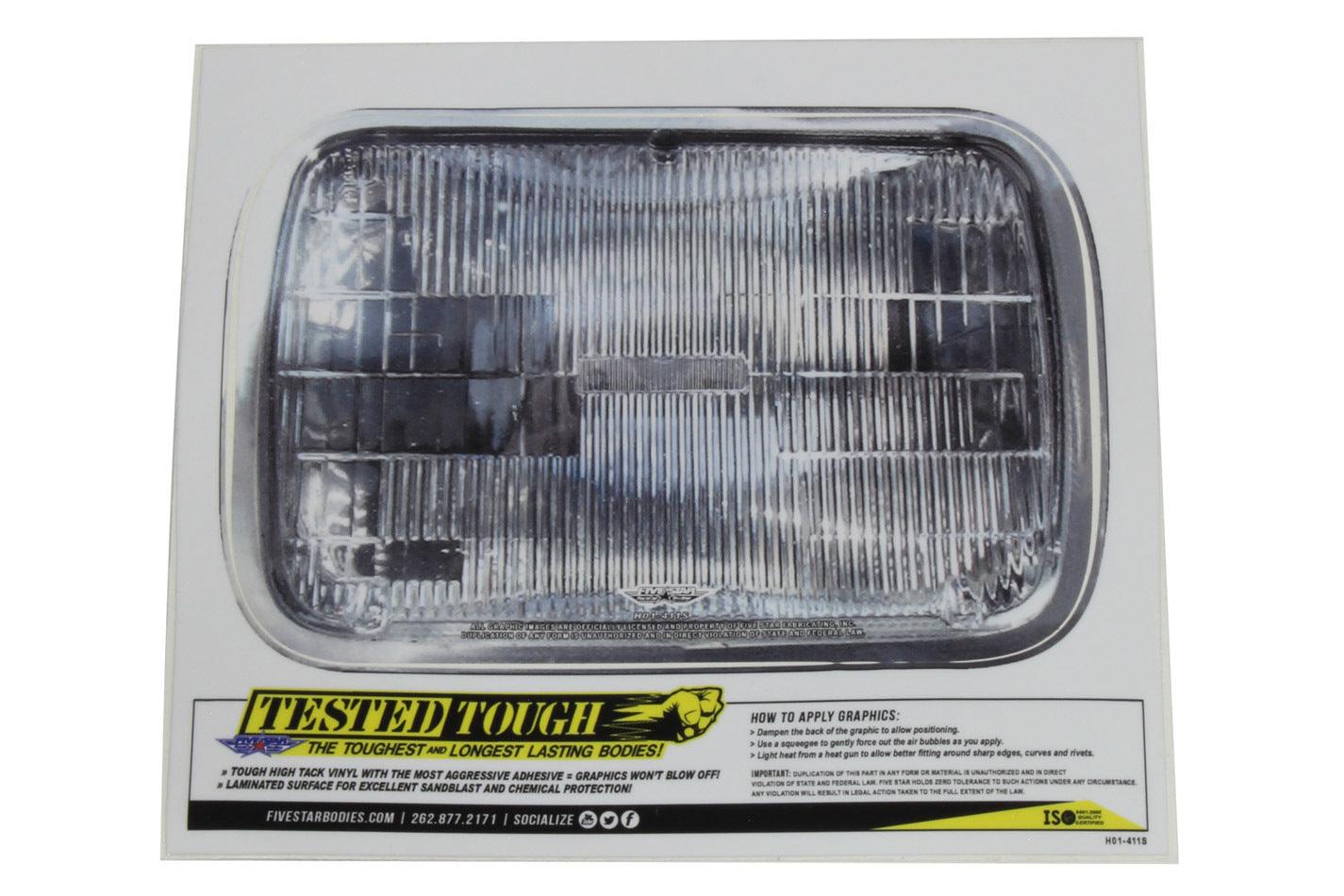 Univer. Headlight Decal 8in x 5.4in - Burlile Performance Products
