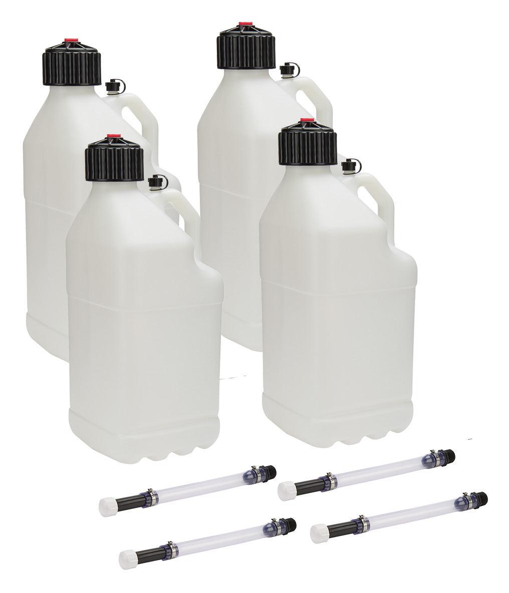 Utility Jug 5 Gal w/ Filler Hose Clear 4pk - Burlile Performance Products