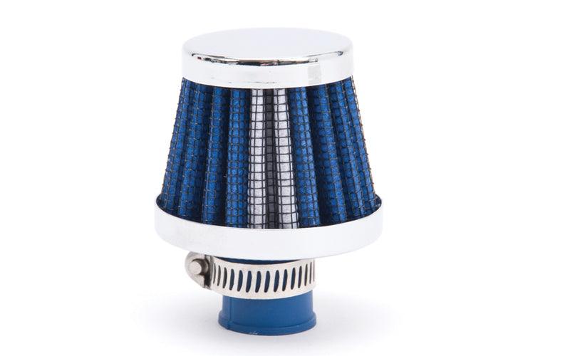Valve Cover Breather 10mm Inlet Blue/Chrome - Burlile Performance Products