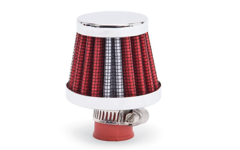 Valve Cover Breather 10mm Inlet Red/Chrome - Burlile Performance Products