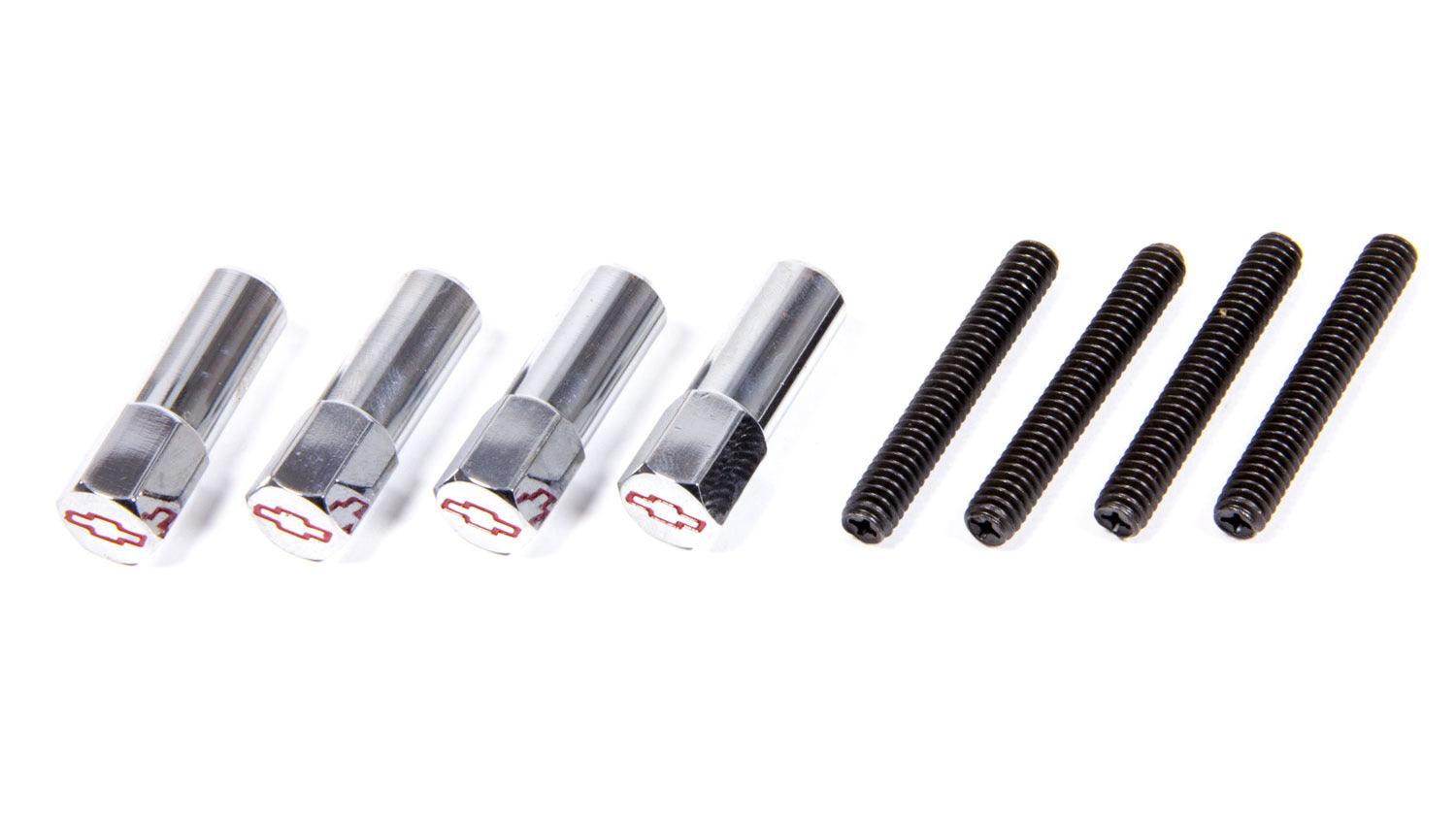 Valve Cover Nuts Chrome w/Red Bowtie - Burlile Performance Products
