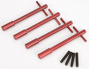 Valve Cover Wing Nuts 4pk 1/4-20 Tall Red - Burlile Performance Products