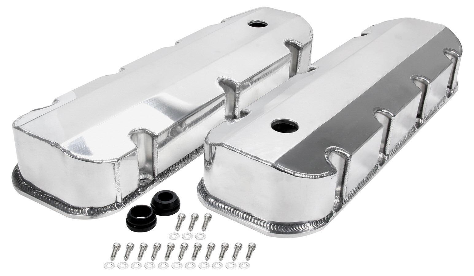 Valve Covers BBC Fab Aluminum w/ Holes - Burlile Performance Products