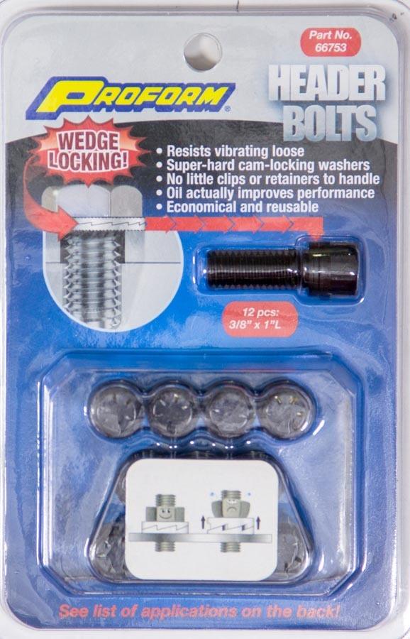 Wedge Locking Header Bolts - 3/8 x 1in (12) - Burlile Performance Products