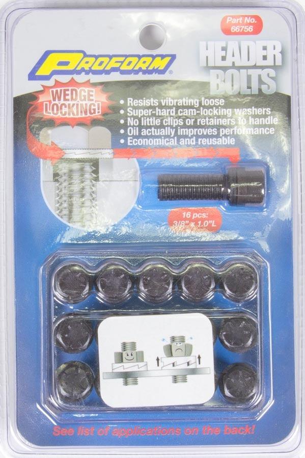 Wedge Locking Header Bolts 3/8in x 1in 16pcs. - Burlile Performance Products